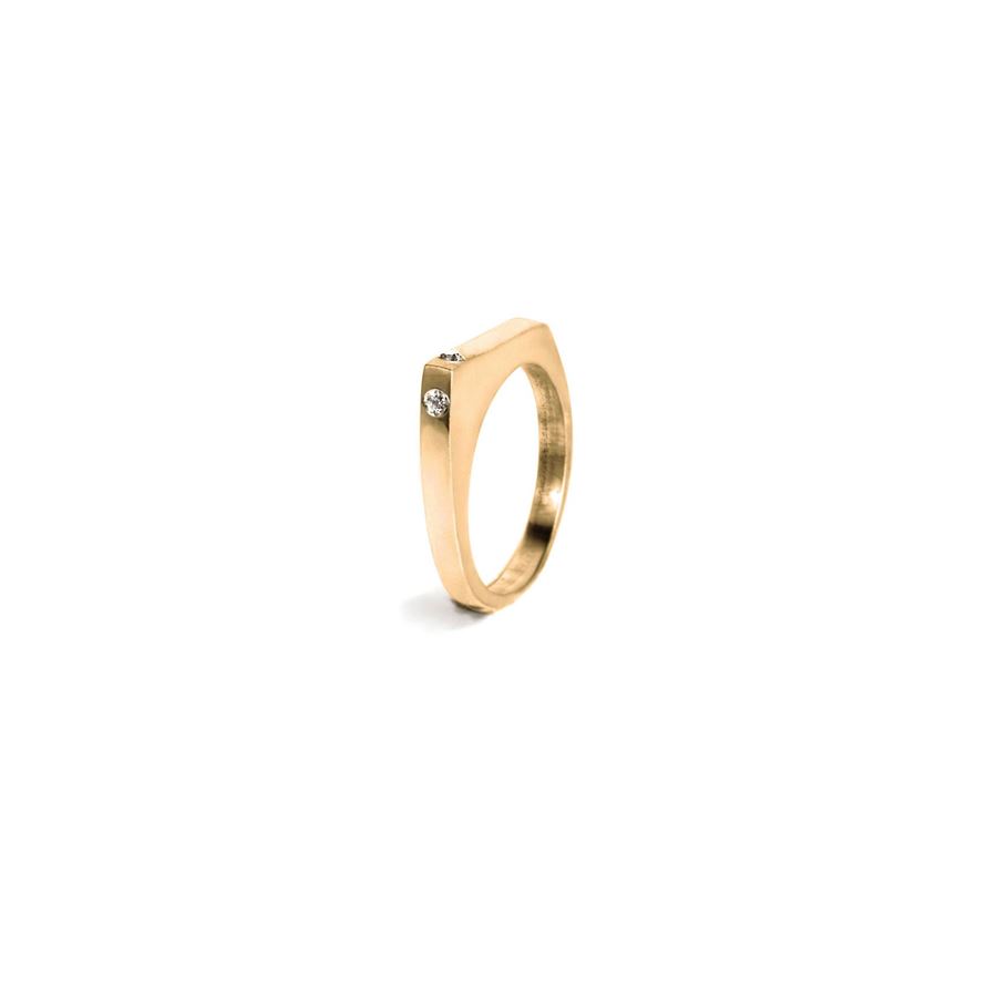 Modular Congiunzioni point ring with stones CONGIUNZIONI | AN1 CONPBRO SQ2